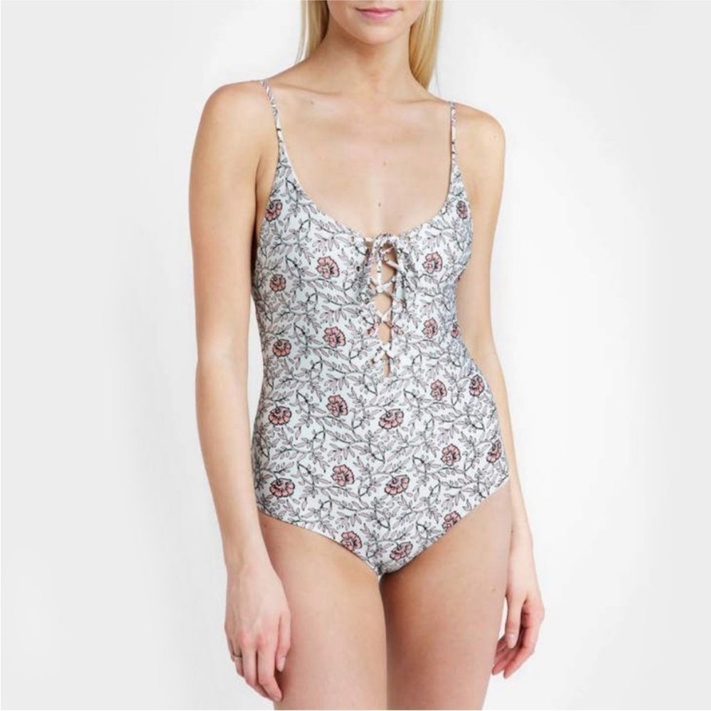 Tavik Monahan Reversible Wild Flower Lace-up Swimsuit NWT - Picture 7 of 7